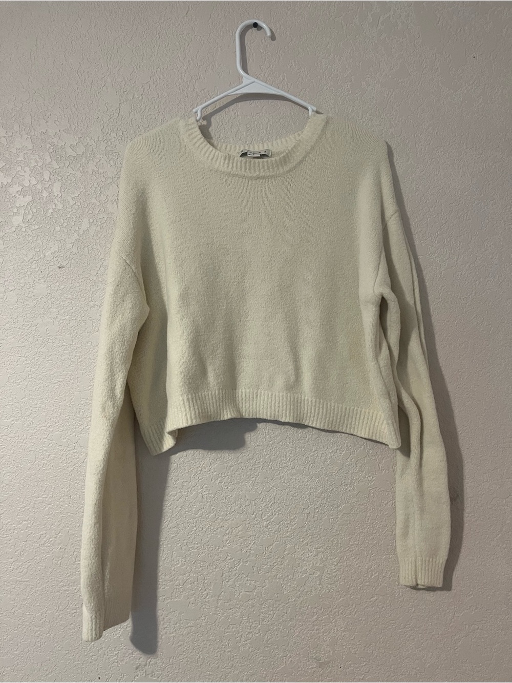 HYFVE Cream Cropped Crewneck Sweater